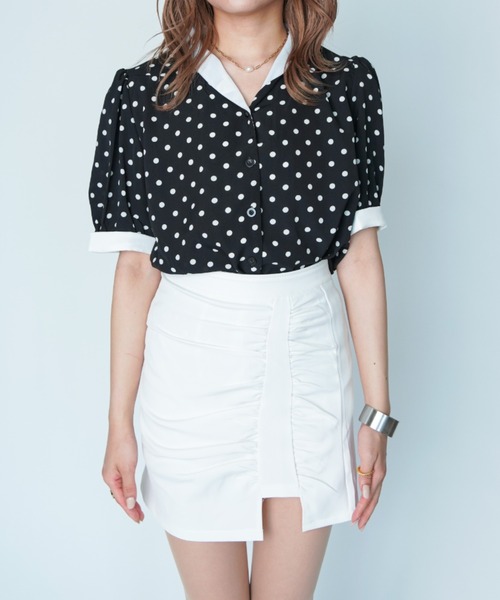 yuue' ( wear )（ユーイ）の「パフスリーブドットブラウス（シャツ/ブラウス・レディース・ホワイト/ブラック・FREE）」の10枚目の写真