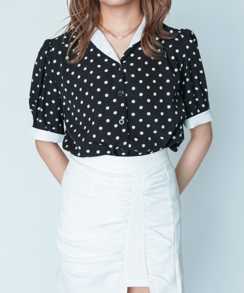 yuue' ( wear )（ユーイ）の「パフスリーブドットブラウス（シャツ/ブラウス・レディース・ホワイト/ブラック・FREE）」の11枚目の写真