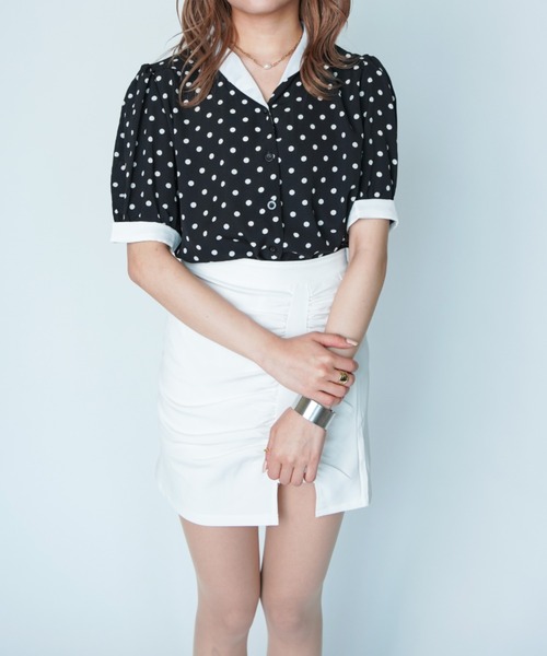 yuue' ( wear )（ユーイ）の「パフスリーブドットブラウス（シャツ/ブラウス・レディース・ホワイト/ブラック・FREE）」の12枚目の写真