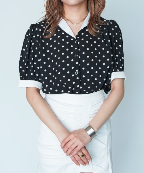 yuue' ( wear )（ユーイ）の「パフスリーブドットブラウス（シャツ/ブラウス・レディース・ホワイト/ブラック・FREE）」の15枚目の写真