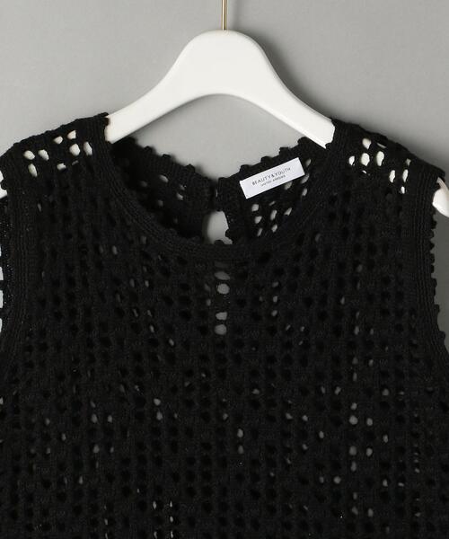 BEAUTY&YOUTH UNITED ARROWS(ビューティーアンドユースユナイテッドアローズ)の「BY クロシェットクルーネックニットベスト -ウォッシャブル-(ニット/セーター・レディース・ブラック/オフホワイト・FREE)」の12枚目の写真