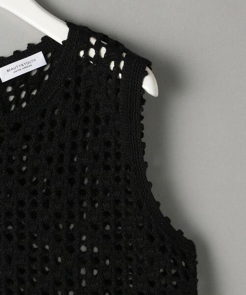 BEAUTY&YOUTH UNITED ARROWS(ビューティーアンドユースユナイテッドアローズ)の「BY クロシェットクルーネックニットベスト -ウォッシャブル-(ニット/セーター・レディース・ブラック/オフホワイト・FREE)」の14枚目の写真