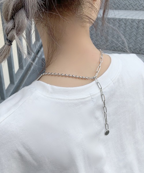 Figments（フィグメンツ）の「ケーブル&ボールチェーンネックレス（ネックレス・レディース・シルバー・FREE）」の5枚目の写真