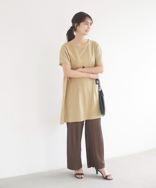 CRAFT STANDARD BOUTIQUE（クラフトスタンダードブティック）の「プリーツストレートパンツ　＊（その他パンツ・レディース・チャコールグレー/ブラウン/オリーブ/ピンク/ミント/グレイッシュベージュ・FREE）」の19枚目の写真