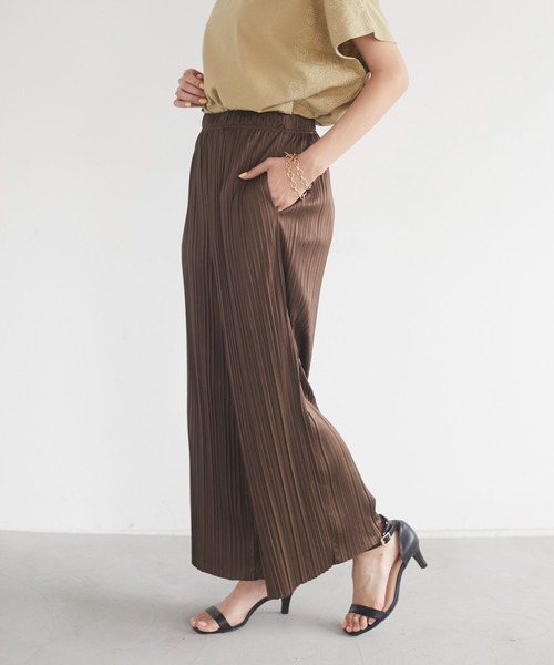 CRAFT STANDARD BOUTIQUE（クラフトスタンダードブティック）の「プリーツストレートパンツ　＊（その他パンツ・レディース・チャコールグレー/ブラウン/オリーブ/ピンク/ミント/グレイッシュベージュ・FREE）」の21枚目の写真