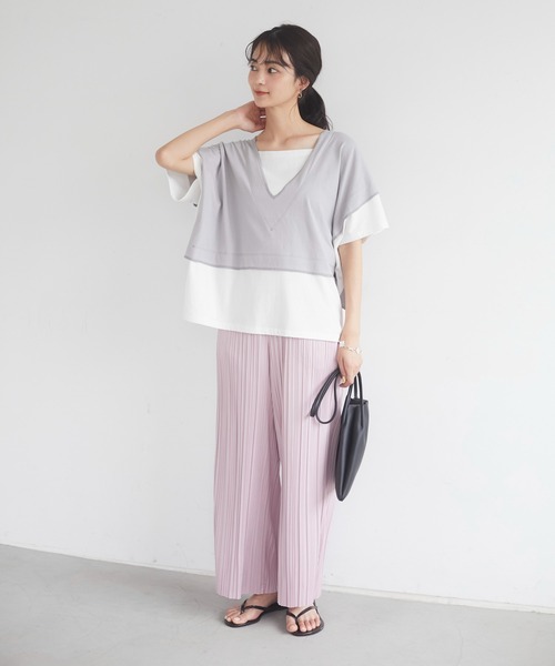 CRAFT STANDARD BOUTIQUE（クラフトスタンダードブティック）の「プリーツストレートパンツ　＊（その他パンツ・レディース・チャコールグレー/ブラウン/オリーブ/ピンク/ミント/グレイッシュベージュ・FREE）」の22枚目の写真