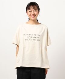 Samansa Mos2 blue | ロゴプリントビッグTee(Tシャツ/カットソー)