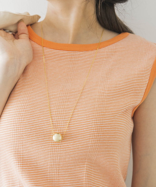 URBAN RESEARCH（アーバンリサーチ）の「『別注』Miller×URBAN RESEARCH　ボーダーノースリーブカットソー（Tシャツ/カットソー・レディース・オレンジ/ブルー/ブラウン・FREE）」の4枚目の写真