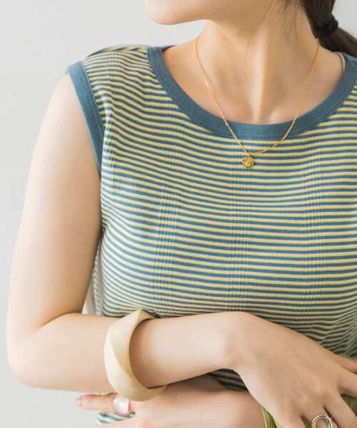 URBAN RESEARCH（アーバンリサーチ）の「『別注』Miller×URBAN RESEARCH　ボーダーノースリーブカットソー（Tシャツ/カットソー・レディース・オレンジ/ブルー/ブラウン・FREE）」の6枚目の写真