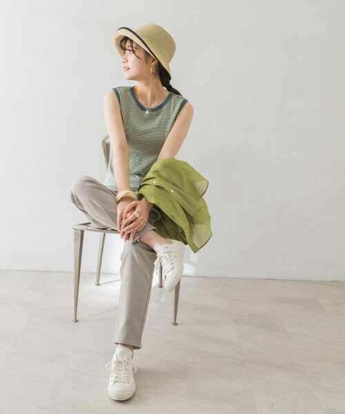 URBAN RESEARCH（アーバンリサーチ）の「『別注』Miller×URBAN RESEARCH　ボーダーノースリーブカットソー（Tシャツ/カットソー・レディース・オレンジ/ブルー/ブラウン・FREE）」の7枚目の写真