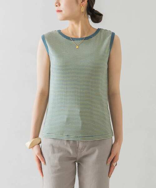 URBAN RESEARCH（アーバンリサーチ）の「『別注』Miller×URBAN RESEARCH　ボーダーノースリーブカットソー（Tシャツ/カットソー・レディース・オレンジ/ブルー/ブラウン・FREE）」の11枚目の写真