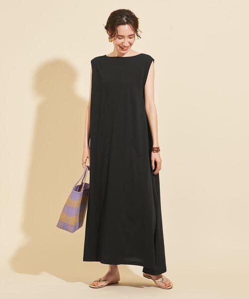 美品★ユナイテッドアローズ　フィット＆フレア ストライプ マキシワンピース　S UNITED ARROWS - ユナイテッドアローズ ストライプワンピースの