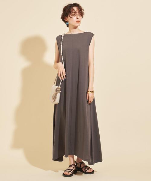 美品★ユナイテッドアローズ　フィット＆フレア ストライプ マキシワンピース　S UNITED ARROWS（ユナイテッドアローズ）の「UBCS フィット