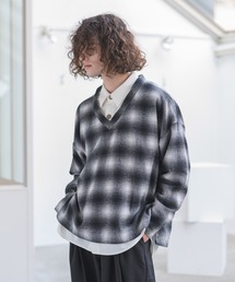 CASPER JOHN | V-neck Shaggy Sweat/Vネックシャギースウェット(スウェット)