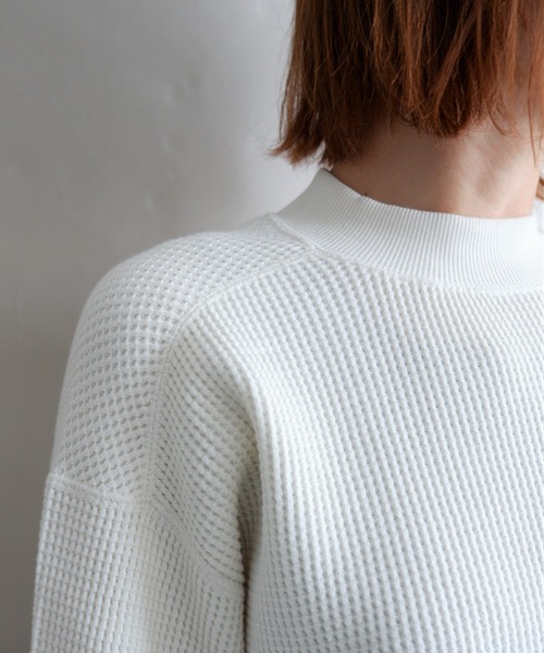 MANASTASH（マナスタッシュ）の「MANASTASH/マナスタッシュ　W's  HEAVY SNUG THERMAL MOCK NECK　ウィメンズ　ヘビースナッグサーマル　モックネック（Tシャツ/カットソー・レディース・ベージュ/ナチュラル/ブラウン/ブラック・MEDIUM）」の6枚目の写真