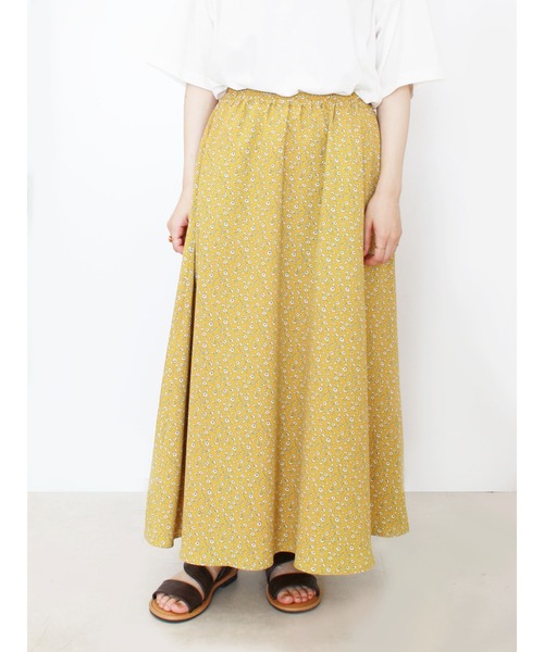 ehka sopo(エヘカソポ)の「小花柄&ドット柄アソートギャザースカート(スカート・レディース・イエロー/ブラック/ミント/ブラウン・フリ-)」の1枚目の写真