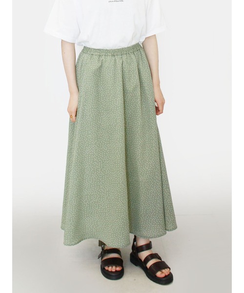 ehka sopo(エヘカソポ)の「小花柄&ドット柄アソートギャザースカート(スカート・レディース・イエロー/ブラック/ミント/ブラウン・フリ-)」の4枚目の写真