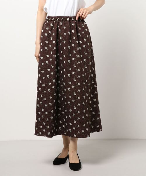 ehka sopo(エヘカソポ)の「小花柄&ドット柄アソートギャザースカート(スカート・レディース・イエロー/ブラック/ミント/ブラウン・フリ-)」の8枚目の写真