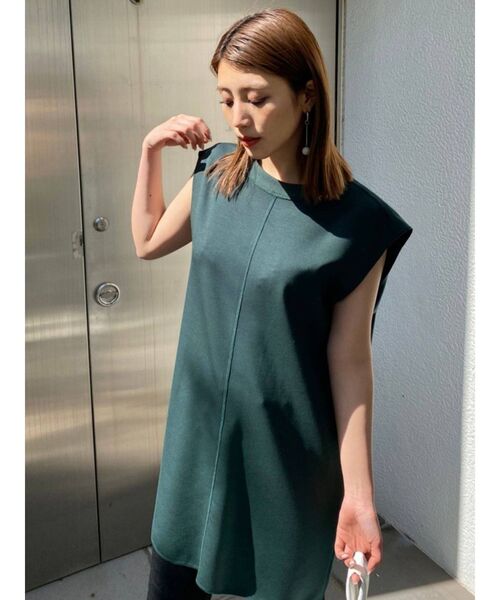 EMODA（エモダ）の「ワイドショルダーショートワンピース（ワンピース・レディース・ブラック/オレンジ/グリーン/マスタード・FREE）」の8枚目の写真