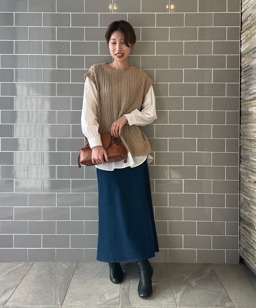 un dix cors（アンディコール）の「お洒落女子必見　マーメイドデニムスカート（デニムスカート・レディース・ネイビー/ブルー・38/36）」の10枚目の写真