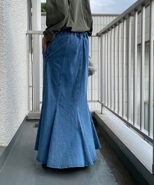 un dix cors（アンディコール）の「お洒落女子必見　マーメイドデニムスカート（デニムスカート・レディース・ネイビー/ブルー・38/36）」の18枚目の写真