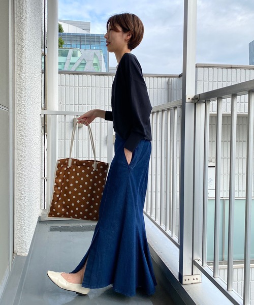 un dix cors（アンディコール）の「お洒落女子必見　マーメイドデニムスカート（デニムスカート・レディース・ネイビー/ブルー・38/36）」の8枚目の写真