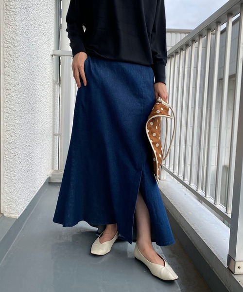 un dix cors（アンディコール）の「お洒落女子必見　マーメイドデニムスカート（デニムスカート・レディース・ネイビー/ブルー・38/36）」の3枚目の写真