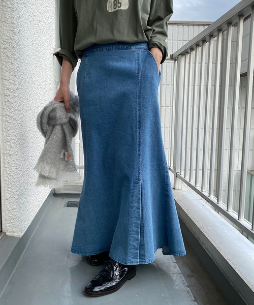 un dix cors（アンディコール）の「お洒落女子必見　マーメイドデニムスカート（デニムスカート・レディース・ネイビー/ブルー・38/36）」の19枚目の写真