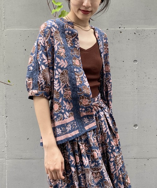 AS KNOW AS PINKY（アズノゥアズピンキー）の「インドへ渡ってシャツブラウス（シャツ/ブラウス・レディース・グリーン系/ネイビー系/ピンク系・FREE）」の10枚目の写真