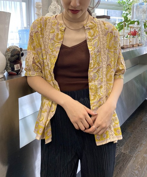 AS KNOW AS PINKY（アズノゥアズピンキー）の「インドへ渡ってシャツブラウス（シャツ/ブラウス・レディース・グリーン系/ネイビー系/ピンク系・FREE）」の11枚目の写真