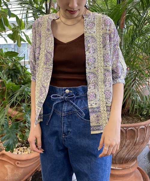 AS KNOW AS PINKY（アズノゥアズピンキー）の「インドへ渡ってシャツブラウス（シャツ/ブラウス・レディース・グリーン系/ネイビー系/ピンク系・FREE）」の8枚目の写真