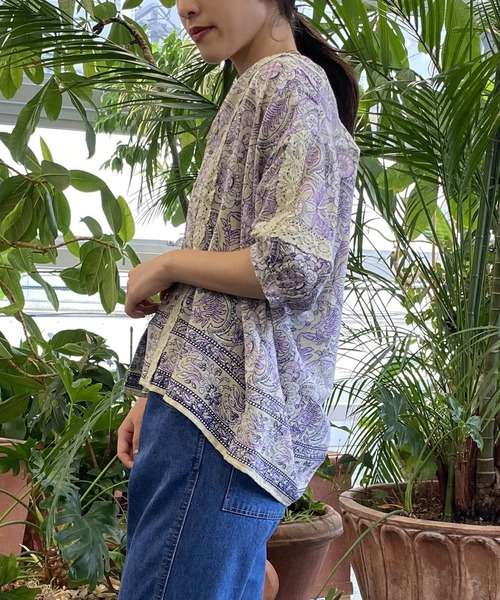 AS KNOW AS PINKY（アズノゥアズピンキー）の「インドへ渡ってシャツブラウス（シャツ/ブラウス・レディース・グリーン系/ネイビー系/ピンク系・FREE）」の22枚目の写真