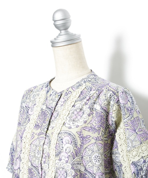 AS KNOW AS PINKY（アズノゥアズピンキー）の「インドへ渡ってシャツブラウス（シャツ/ブラウス・レディース・グリーン系/ネイビー系/ピンク系・FREE）」の9枚目の写真