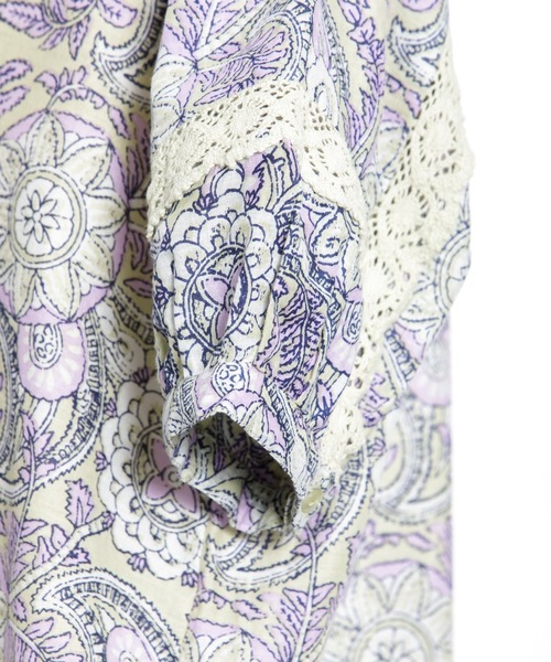 AS KNOW AS PINKY（アズノゥアズピンキー）の「インドへ渡ってシャツブラウス（シャツ/ブラウス・レディース・グリーン系/ネイビー系/ピンク系・FREE）」の6枚目の写真