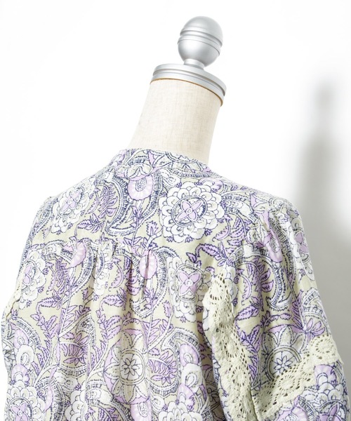 AS KNOW AS PINKY（アズノゥアズピンキー）の「インドへ渡ってシャツブラウス（シャツ/ブラウス・レディース・グリーン系/ネイビー系/ピンク系・FREE）」の13枚目の写真