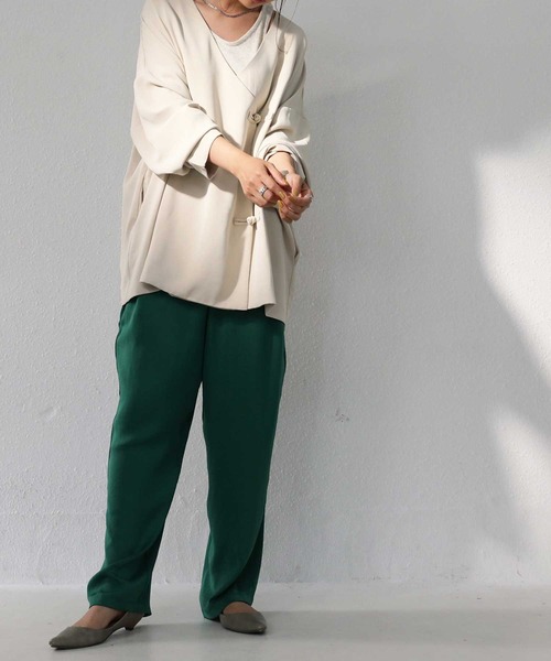 antiqua（アンティカ）の「上質な気品。チャイナジャケット（ノーカラージャケット・レディース・ブラック/イエロー/ホワイト系その他・FREE）」の4枚目の写真