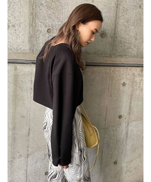 EMODA（エモダ）の「タックスリーブソリッドトップ（Tシャツ/カットソー・レディース・ブラック/ベージュ/カーキ・FREE）」の14枚目の写真