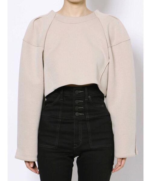 EMODA（エモダ）の「タックスリーブソリッドトップ（Tシャツ/カットソー・レディース・ブラック/ベージュ/カーキ・FREE）」の15枚目の写真