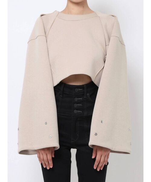 EMODA（エモダ）の「タックスリーブソリッドトップ（Tシャツ/カットソー・レディース・ブラック/ベージュ/カーキ・FREE）」の19枚目の写真