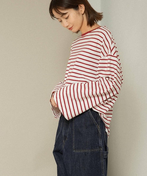 KBF（ケイビーエフ）の「ULTRA THERMOボーダーカットソー（Tシャツ/カットソー・レディース・グリーン系その他/ブルー系その他/レッド系その他・ONE）」の7枚目の写真