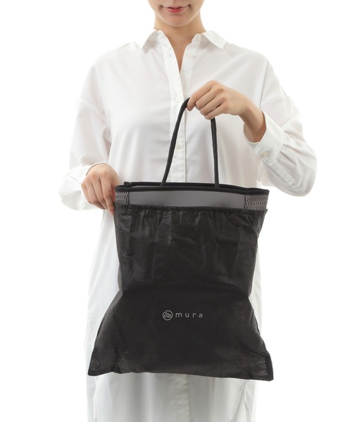 MURA（ムラ）の「ネオプレン メッシュ ミニ トートバッグ（サコッシュ別売り）（トートバッグ・レディース・ブラック/ダークブラウン/グレー/ベージュ/ピンク・FREE）」の6枚目の写真