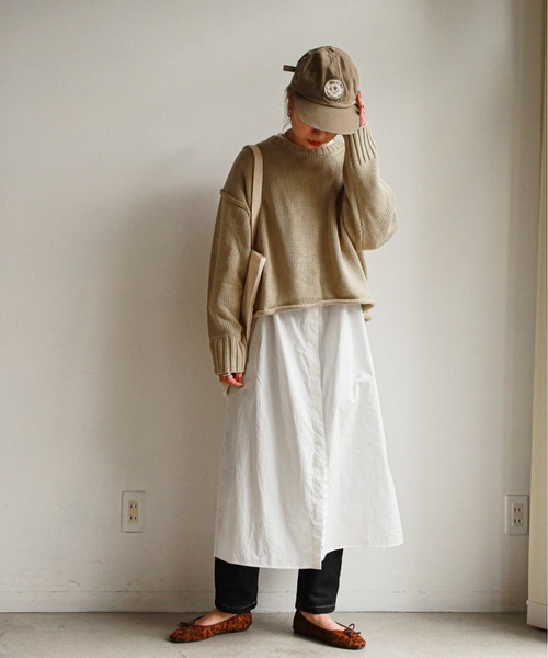 feepur（フェピュール）の「《ウォッシャブル》ボリュームクロップドニット（ニット/セーター・レディース・オフホワイト/ブラック/ベージュ/ブルー/ピンクベージュ・MEDIUM）」の19枚目の写真