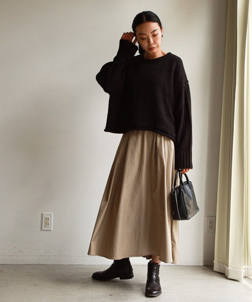 feepur（フェピュール）の「《ウォッシャブル》ボリュームクロップドニット（ニット/セーター・レディース・オフホワイト/ブラック/ベージュ/ブルー/ピンクベージュ・MEDIUM）」の10枚目の写真