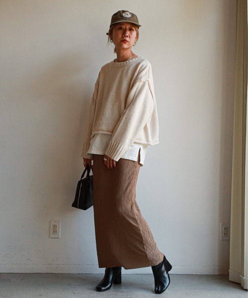 feepur（フェピュール）の「《ウォッシャブル》ボリュームクロップドニット（ニット/セーター・レディース・オフホワイト/ブラック/ベージュ/ブルー/ピンクベージュ・MEDIUM）」の15枚目の写真