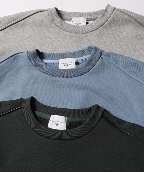 .efiLevol（エフィレボル）の「TAICHI MUKAI x EFILEVOL Piping pullover（スウェット・メンズ・グレー/ブルー/グリーン・1）」の14枚目の写真