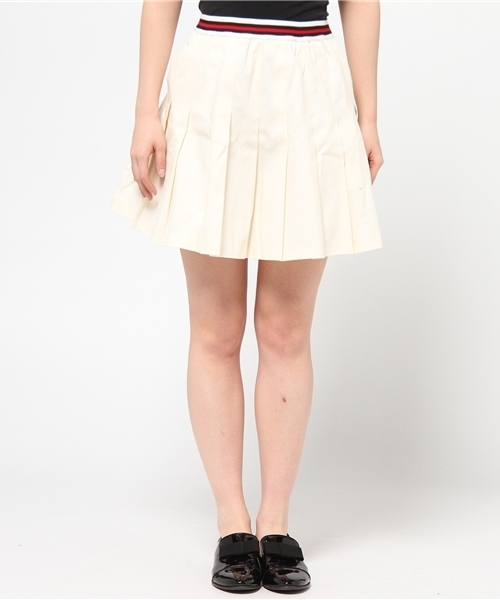 WEGO（ウィゴー）の「WEGO/リブラインプリーツスカート（スカート・レディース・オフホワイト/グリーン系その他/ネイビー/オレンジ・FREE）」の8枚目の写真