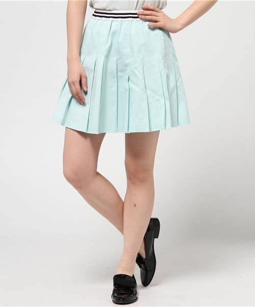 WEGO（ウィゴー）の「WEGO/リブラインプリーツスカート（スカート・レディース・オフホワイト/グリーン系その他/ネイビー/オレンジ・FREE）」の13枚目の写真