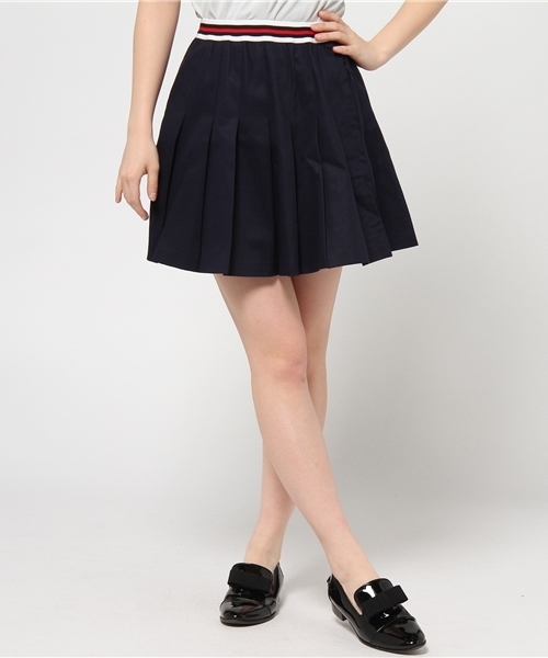 WEGO（ウィゴー）の「WEGO/リブラインプリーツスカート（スカート・レディース・オフホワイト/グリーン系その他/ネイビー/オレンジ・FREE）」の14枚目の写真