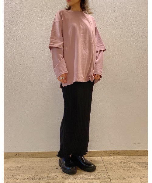 LiSeek（リシーク）の「【LiSeeK】光沢プリーツロングスカート（スカート・レディース・パープル/ブラック/ライトブラウン・FREE）」の12枚目の写真