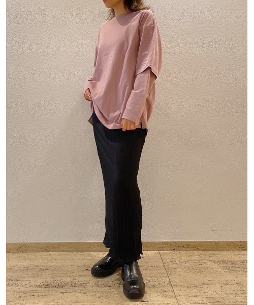 LiSeek（リシーク）の「【LiSeeK】光沢プリーツロングスカート（スカート・レディース・パープル/ブラック/ライトブラウン・FREE）」の17枚目の写真